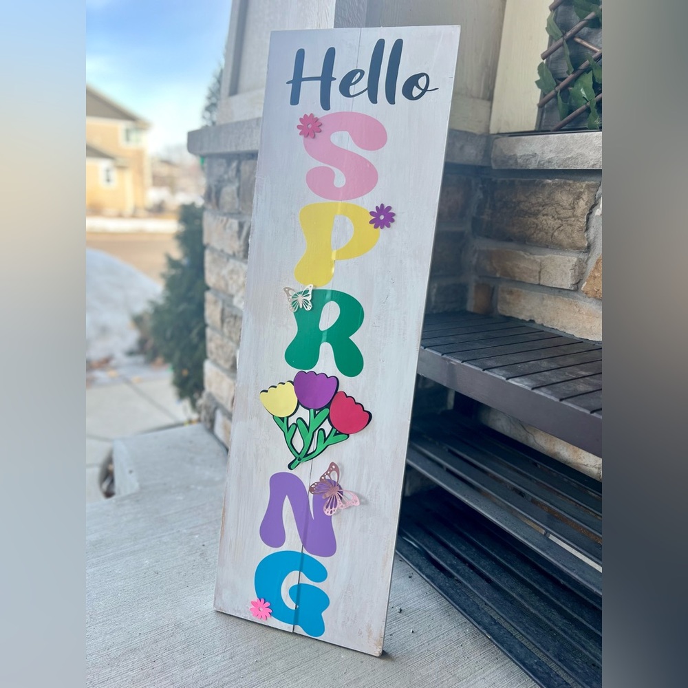 Spring Porch Sign with handmade